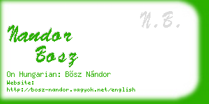 nandor bosz business card